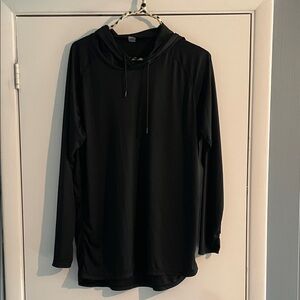 Black Long Sleeve Hooded Pullover